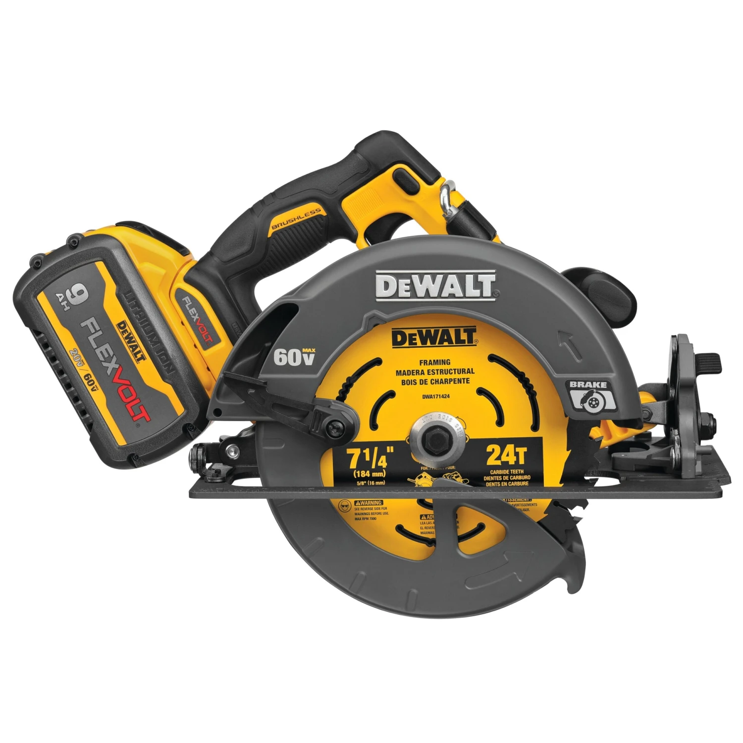 DeWalt DCS578X2 Flexvolt 60V MAX Brushless 7-1/4" Circular Saw Kit - Image 2