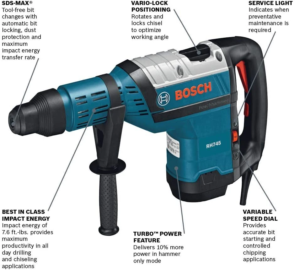 Bosch RH745 1-3/4" SDS-Max Rotary Hammer - Image 2